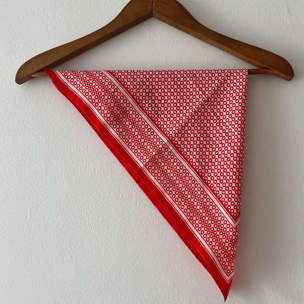 Bright Happy Red Vintage Floral Scarf